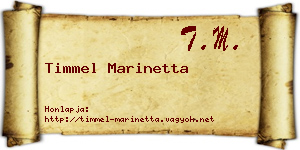 Timmel Marinetta névjegykártya